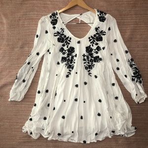 Free People Floral Embroidered Midi Dress